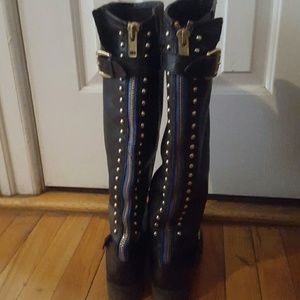 Steve Madden black moto boots